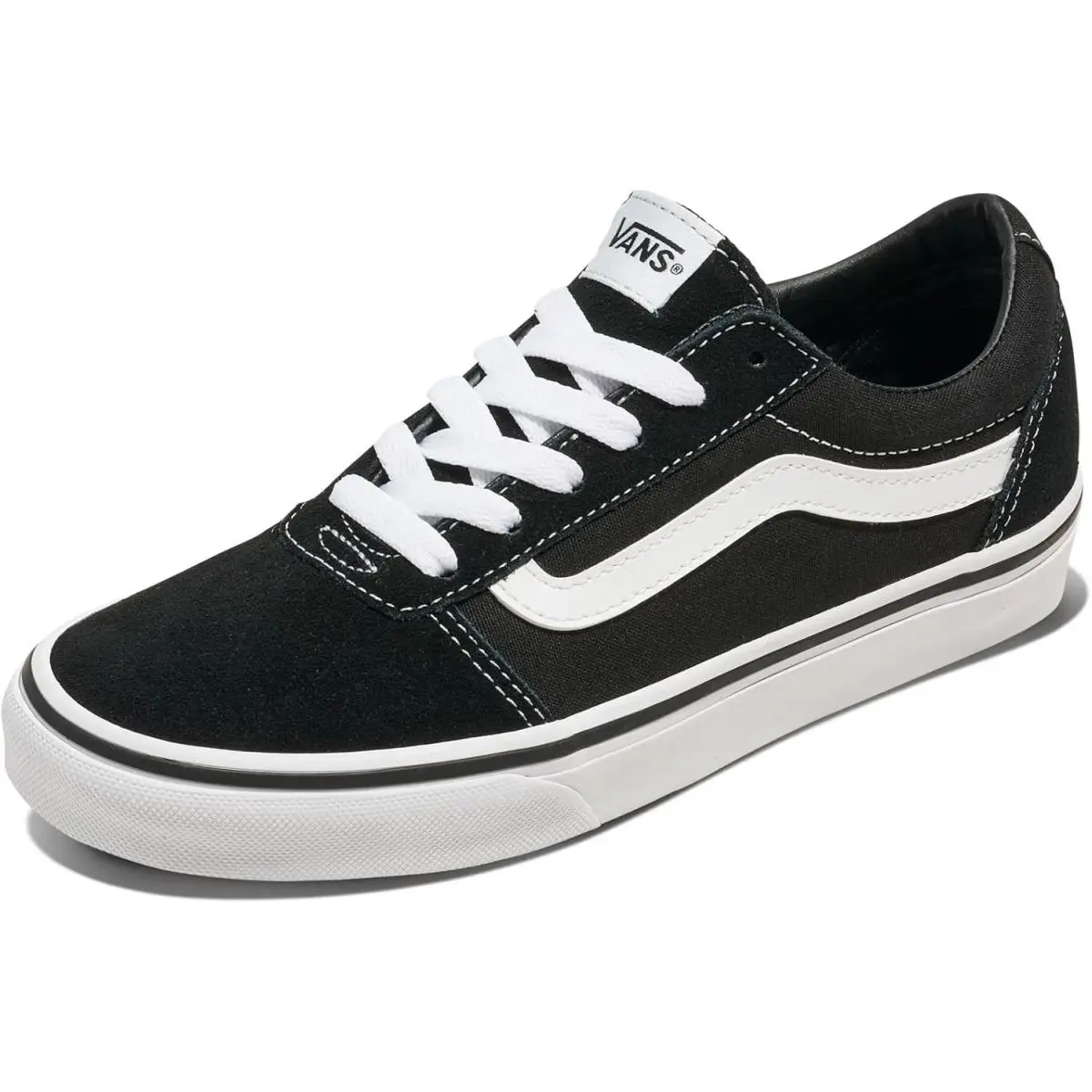 Vans Women`s Ward Sneaker Sz 7.5 Suede/canvas Black/white - Black