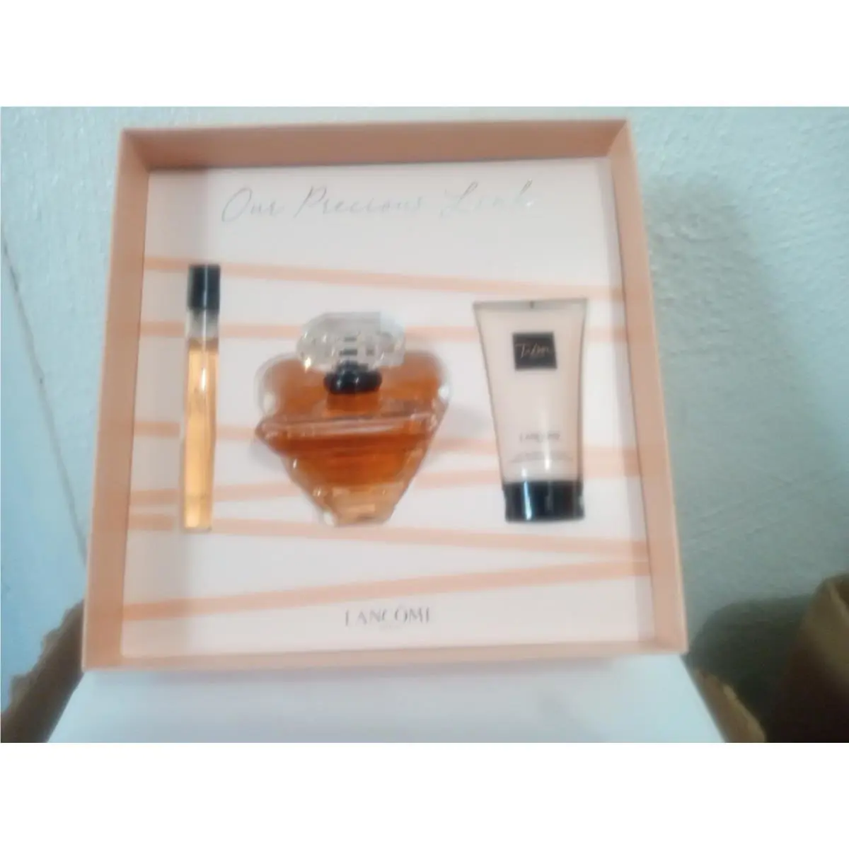 Lancome Tresor 3PCE Set For Women 3.4 OZ Edp Spray+ 0.34 OZ MINI+1.6 OZ Lotion