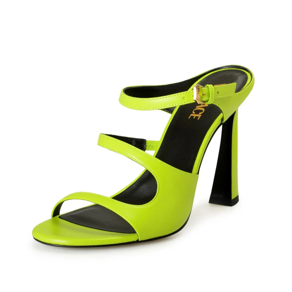 Versace Women`s Acid Lime Medusa Leather Sandals Mules Shoes US 11 IT 41 - Acid Lime
