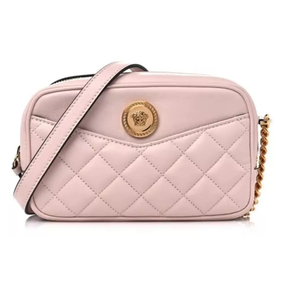 Versace Bag Shoulder Nappa Quilted La Medusa Camera Bag Light Pink Medium