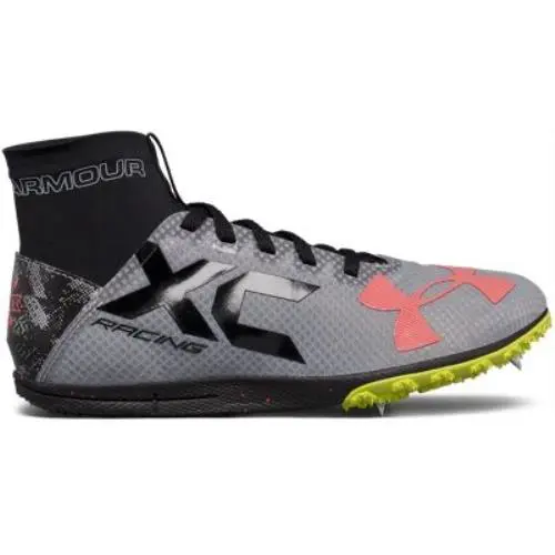 Under Armour Men`s Charged Bandit XC Spike Track Running Shoes Steel/black - 127 - Steel/Black