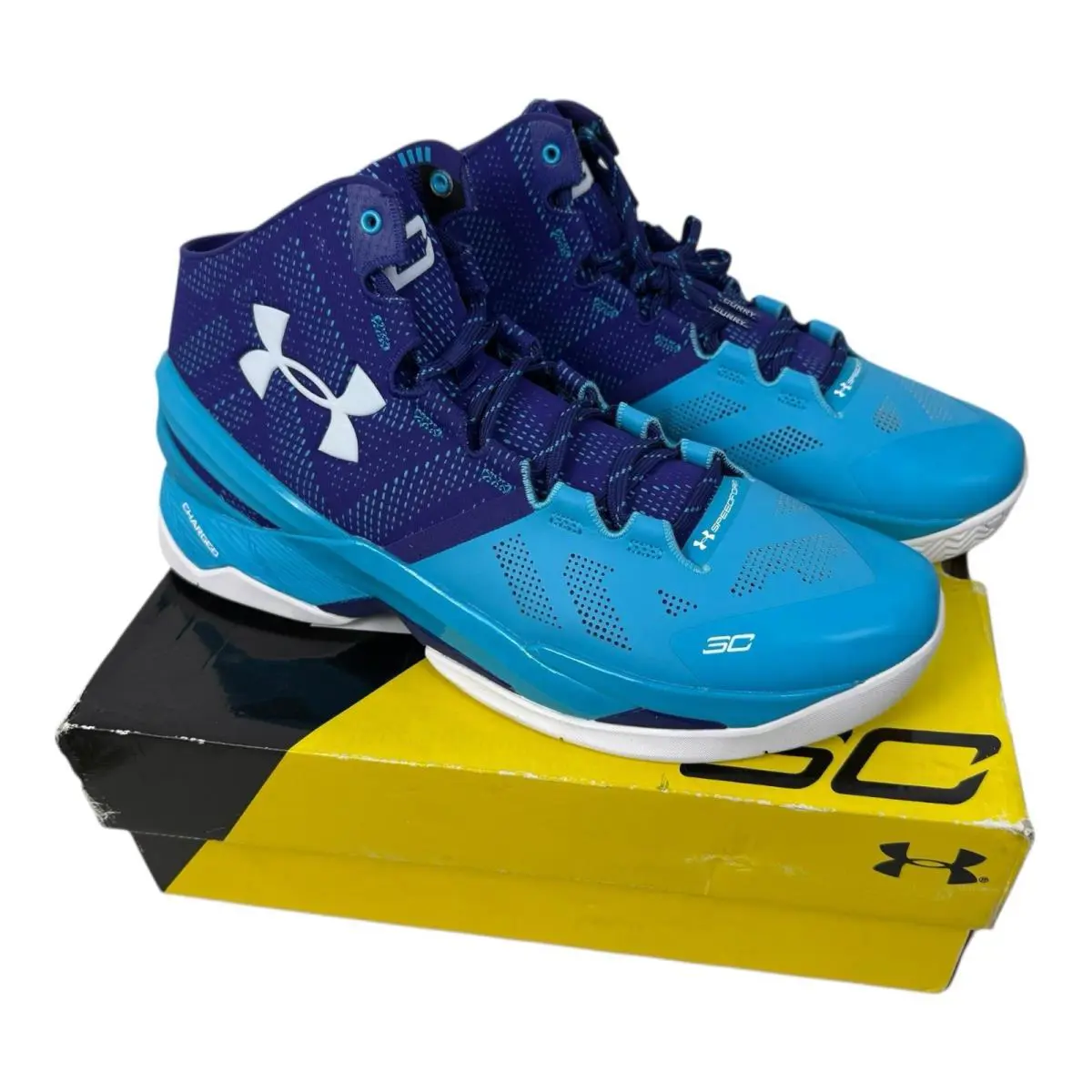 Under Armour Curry 2 Father to Son Men 10 OG Pacific Epp White - Blue
