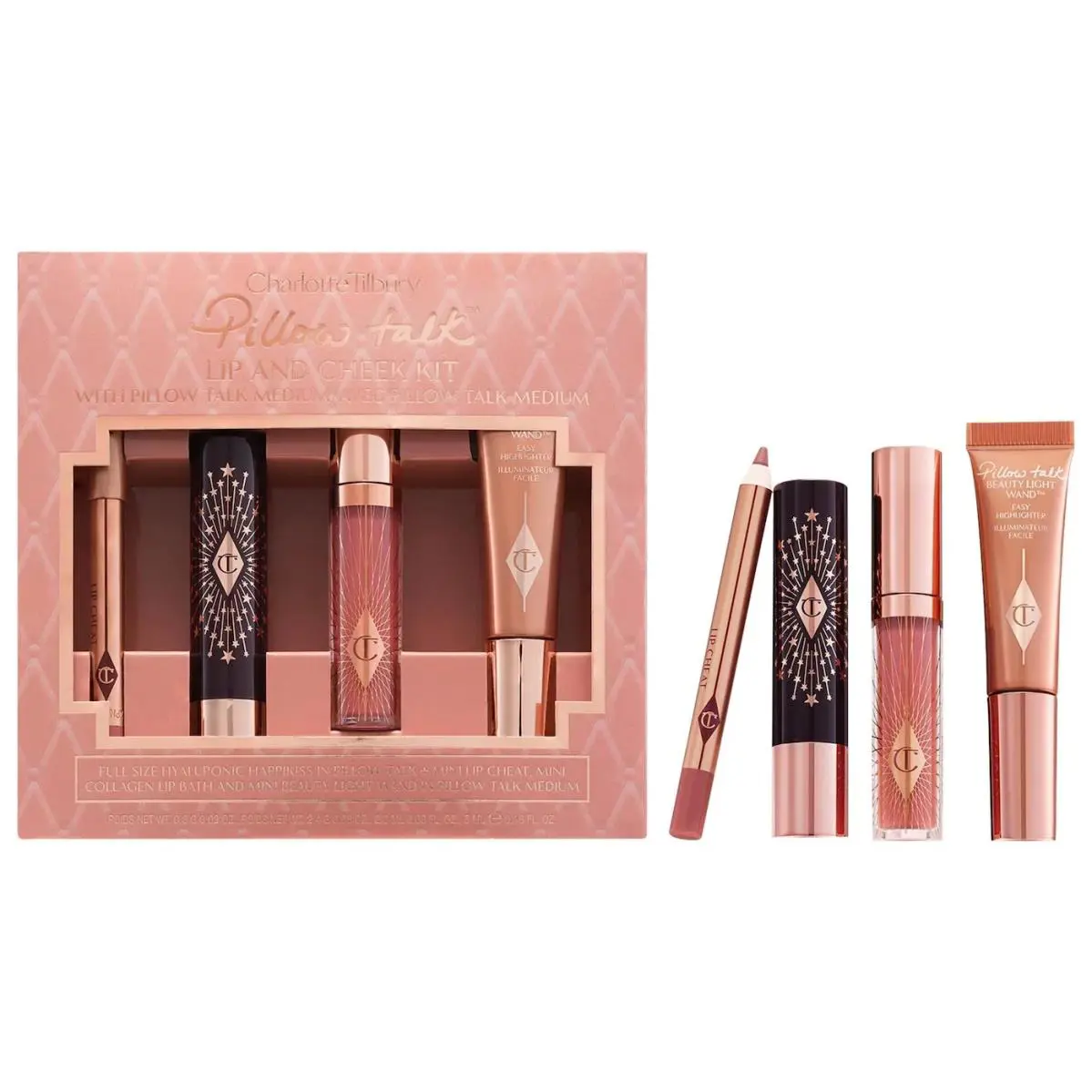 Pillow Talk Iconic Lip Cheek Kit 4PC Medium by Charlotte Tilbury