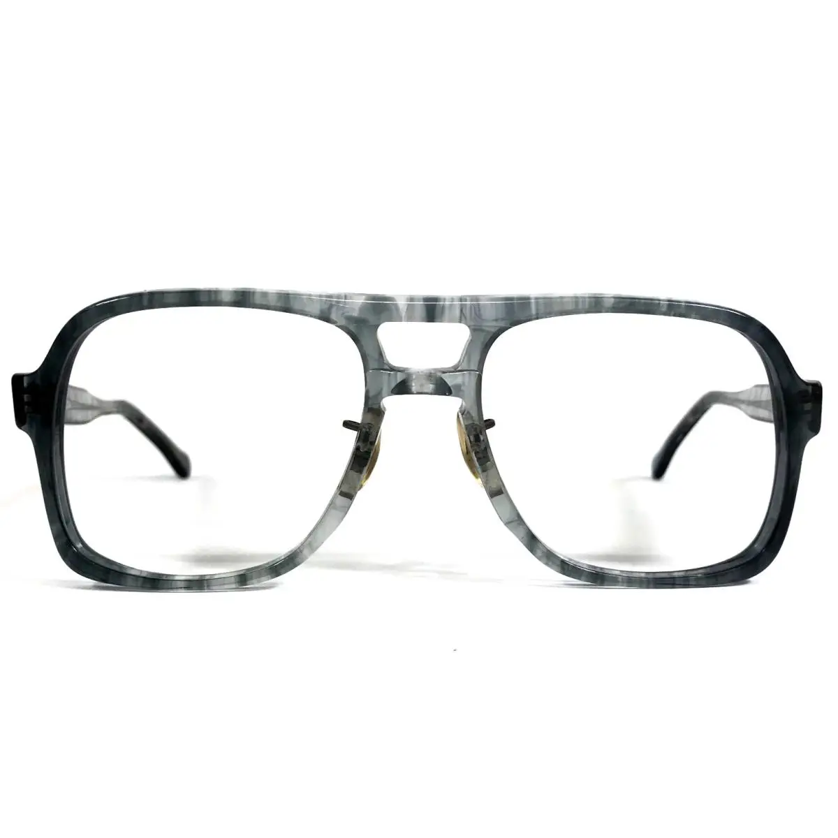 Vintage Sro Eyeglasses Frames  PW Pewter Smoke Gray Square Pilot 54-18-135 by Oakley