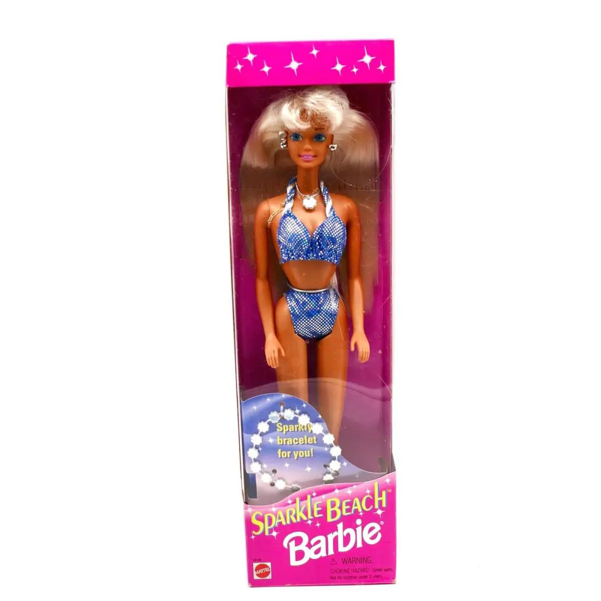 Sparkle Beach Barbie 1995 with Bracelet Long Straight Hair 1 3132