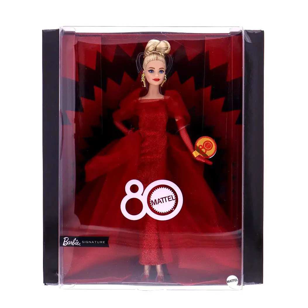 Mattel Barbie 80 Anniversary Signature Doll Red Tulle Gown - Blonde