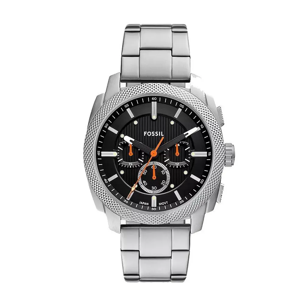 FS6095 Men`s Machine Stainless Steel Black Dial Chronograph Watch by Fossil