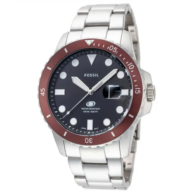 - Men`s Blue Dive 42mm Quartz Watch Sliver by Fossil