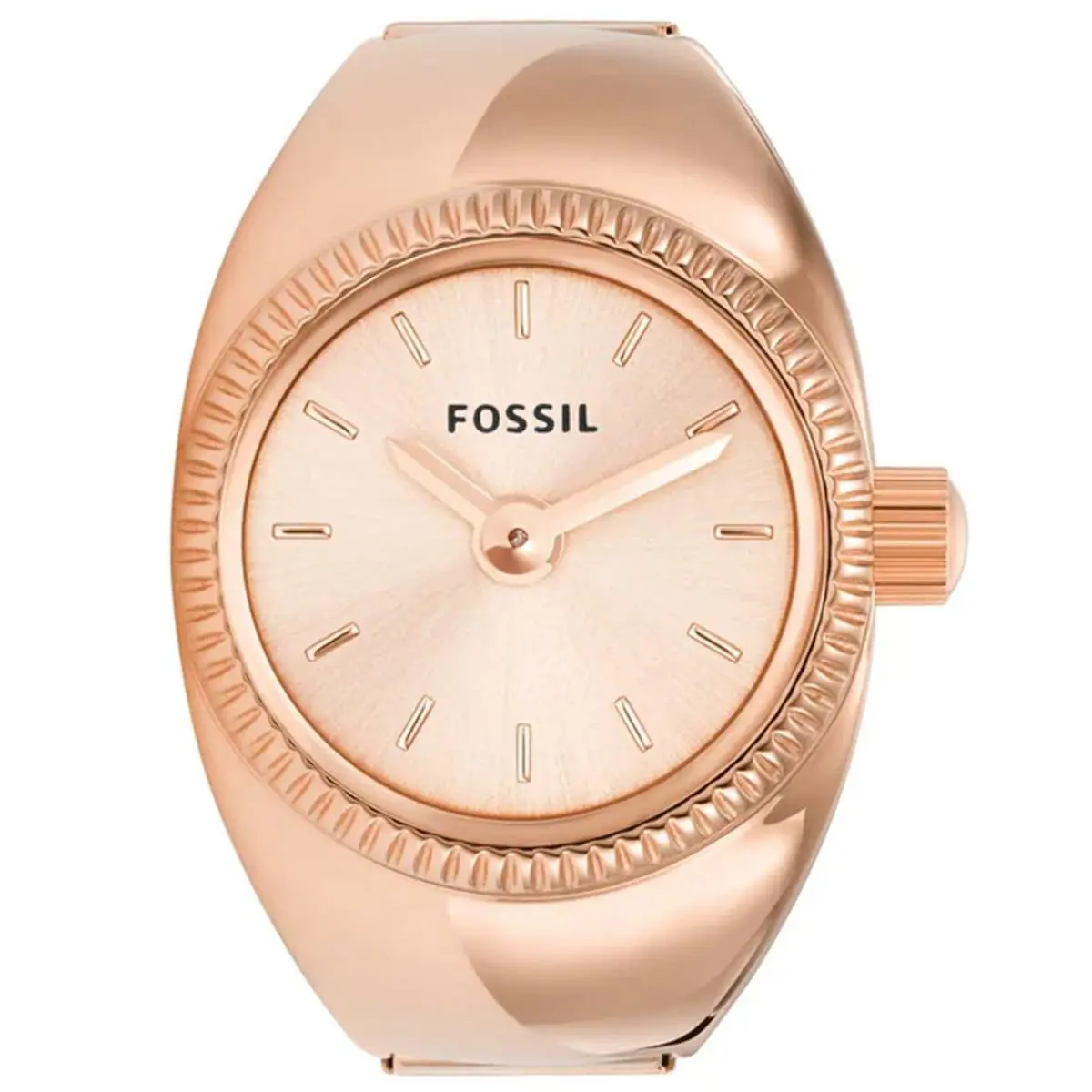 Women`s Watch Ring Rose Gold Dial Watch - ES5247 by Fossil
