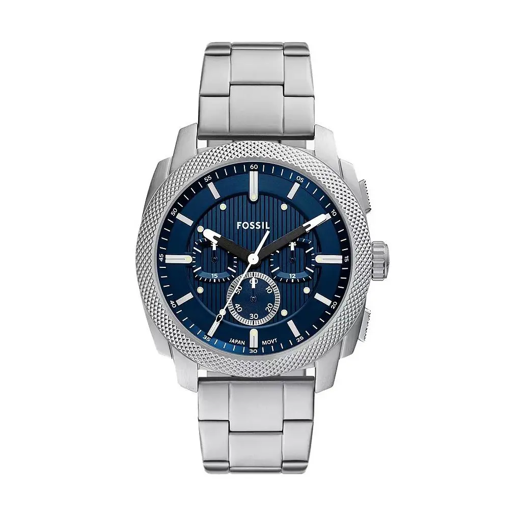 FS6096 Men`s Machine Stainless Steel Blue Dial Chronograph Watch by Fossil