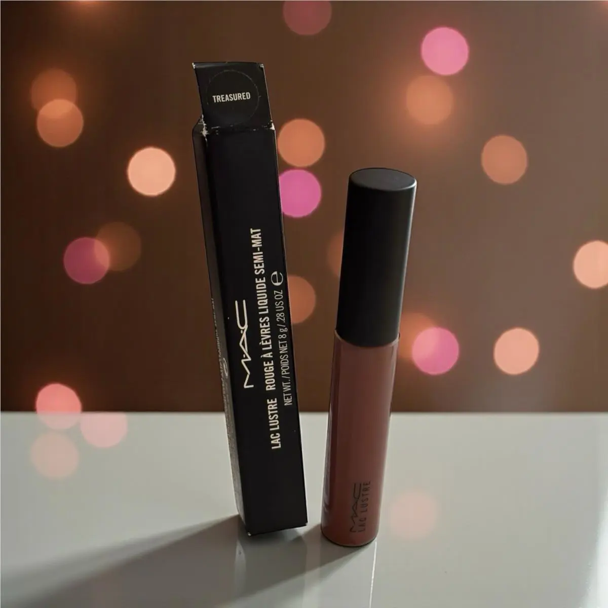 Mac Lac Lustre Demi-matte Liquid Lip Rouge in Treasured - 0.28oz / 8g Full Size