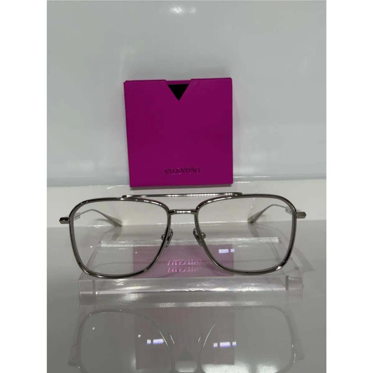 Valentino Limited Edition V-lstory II Vlx 168B-55 Silver Titanium Eyeglasses