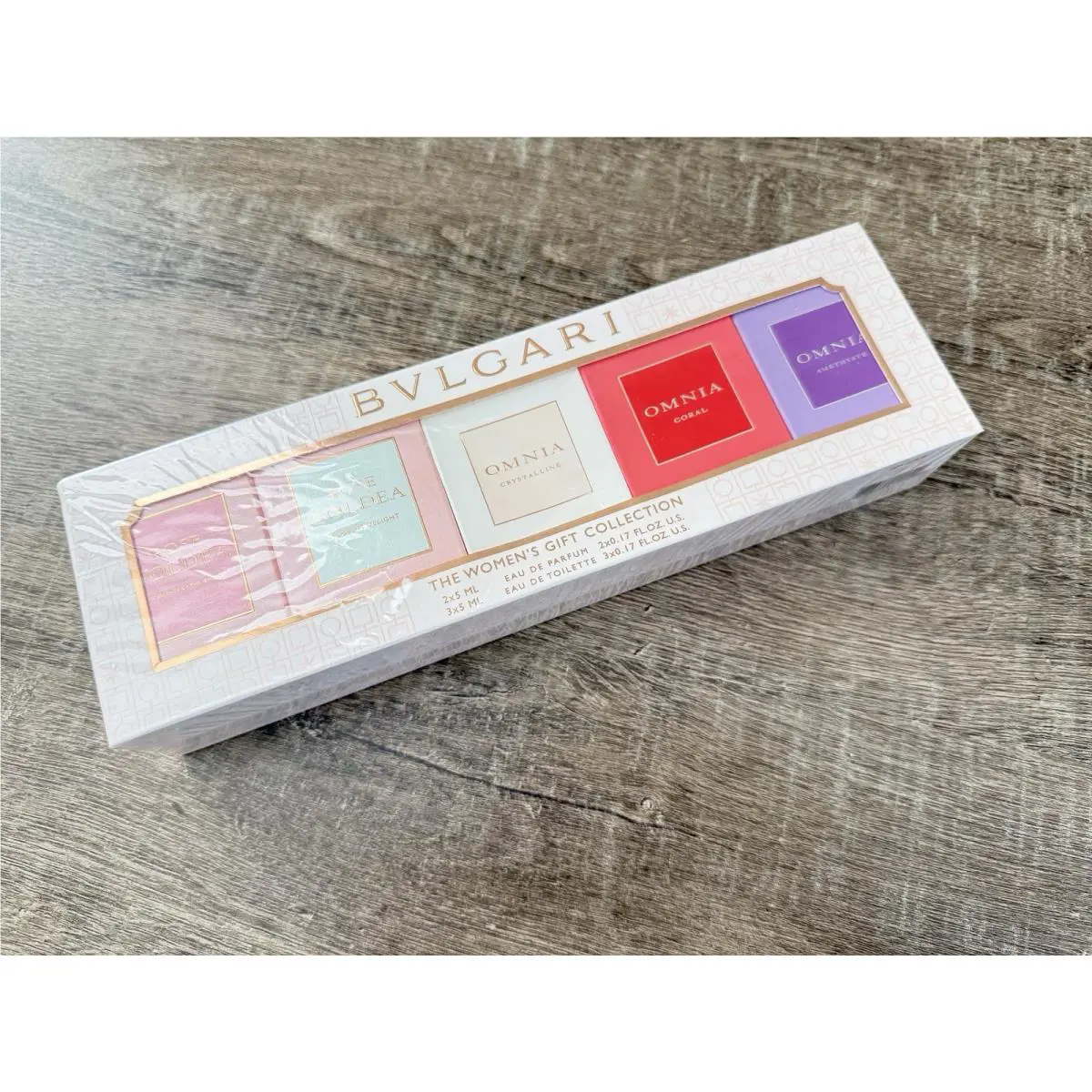 Bvlgari 5 Piece Womens Gift Collection Miniature Perfume Set 5ml 5