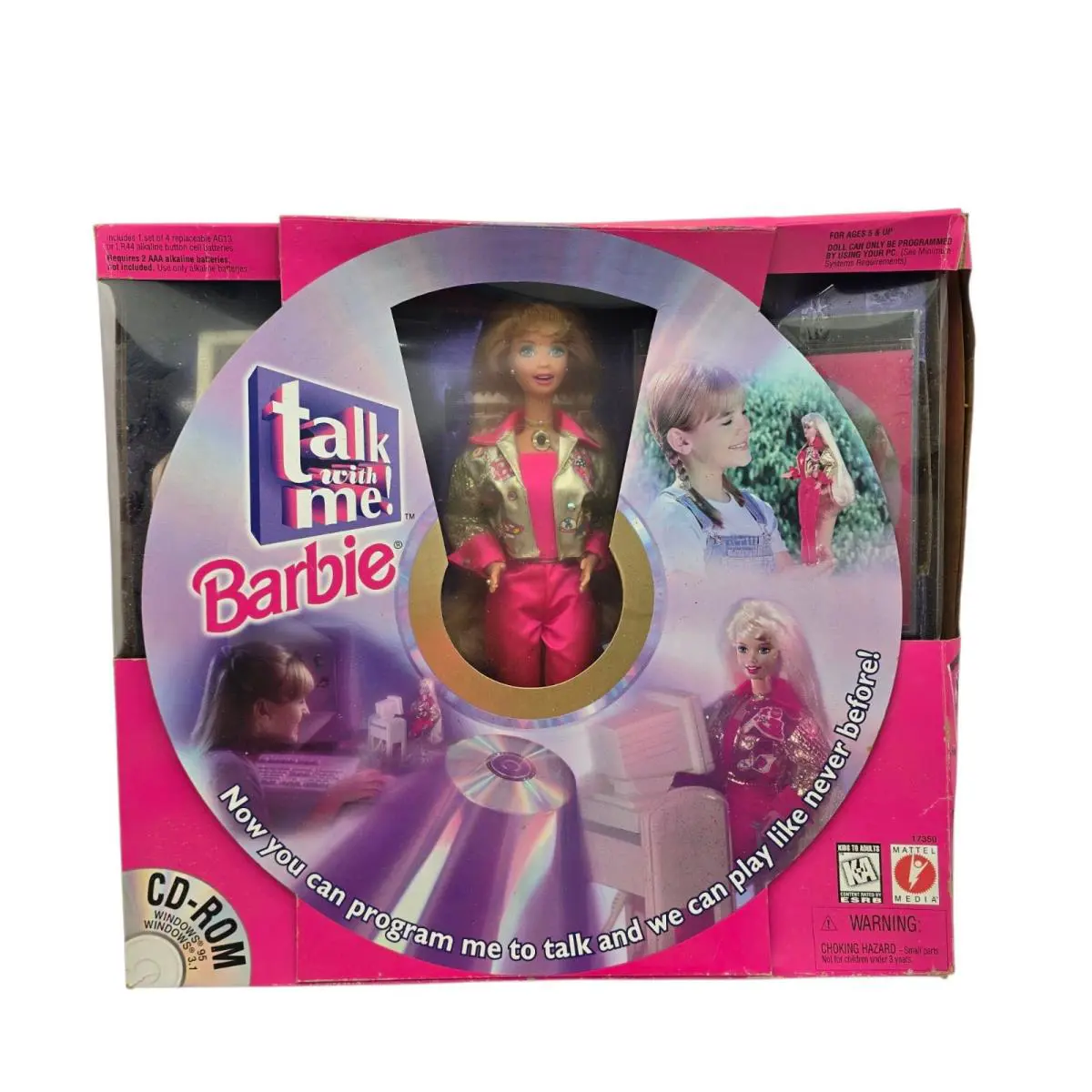 Vtg 1997 Talk with Me Interactive Barbie Programmable Doll W/cd-rom