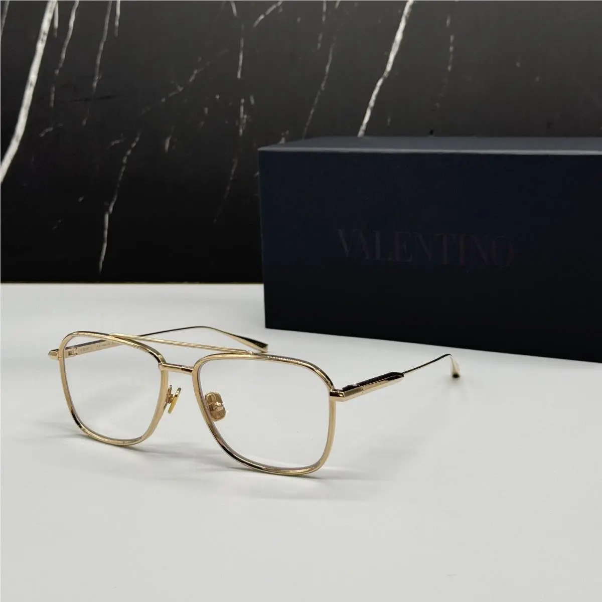 Valentino VLX-168A Gold Aviator Eyeglasses Valentino