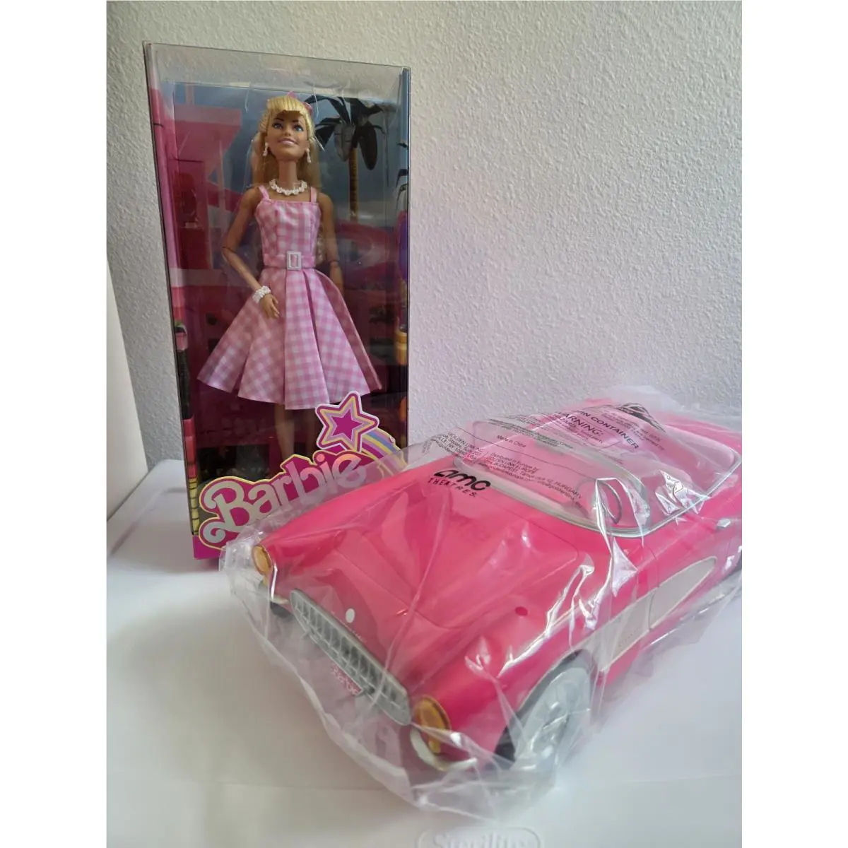 Barbie The Movie Amc Exclusive Popcorn Convertible Car and Doll Bundle Set