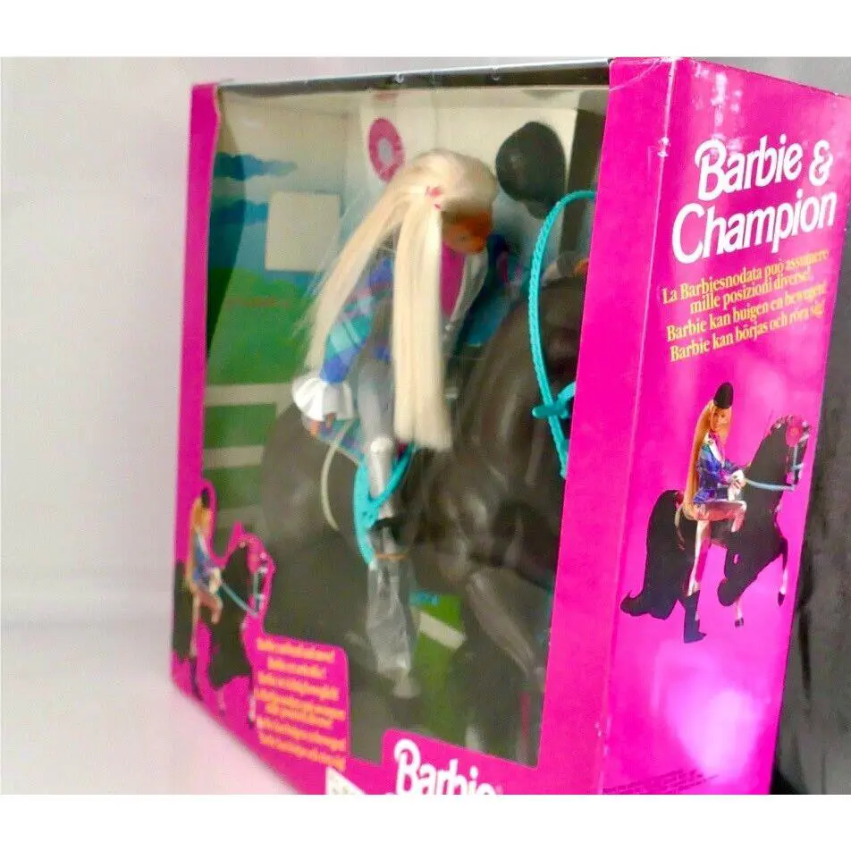 Barbie and Champion Bend and Move Barbie Nrfb 1994 Made in Italy Doll Malaysia