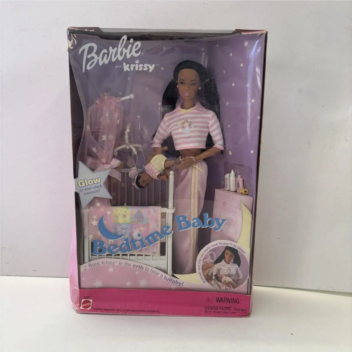 Vtg 2000 Barbie Krissy - Bedtime Baby Doll - African-american - Mattel 28885