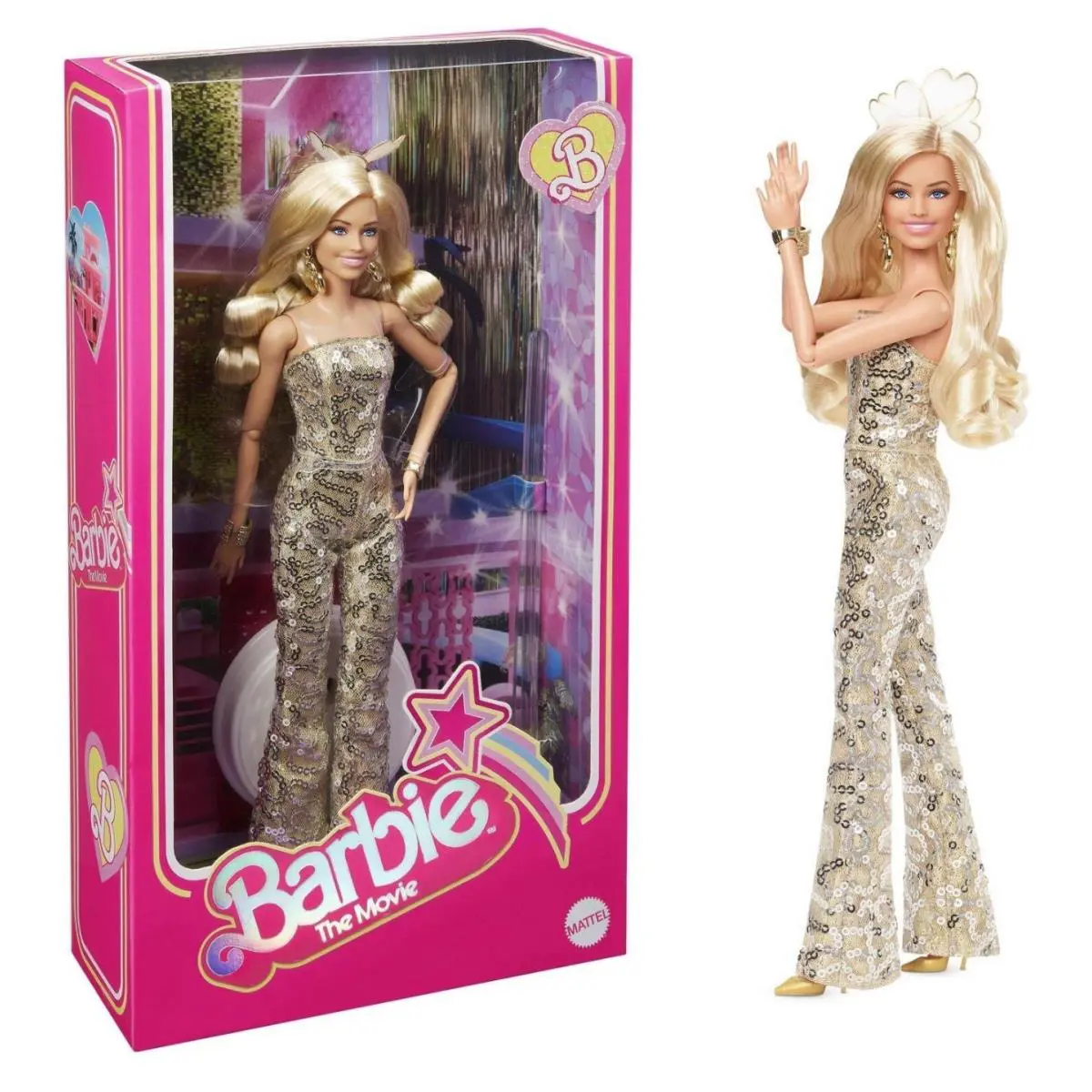 Barbie Movie Doll Barbieland in Gold Jumpsuit 2023 Ready to Shipped