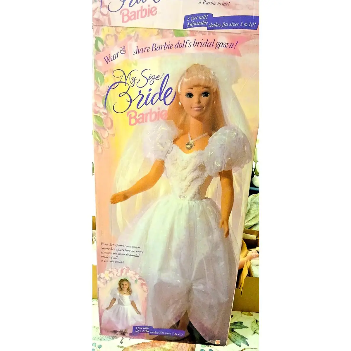 Barbie 1994 My Life Size Bride 3 Feet Doll Mattel Blond Hair