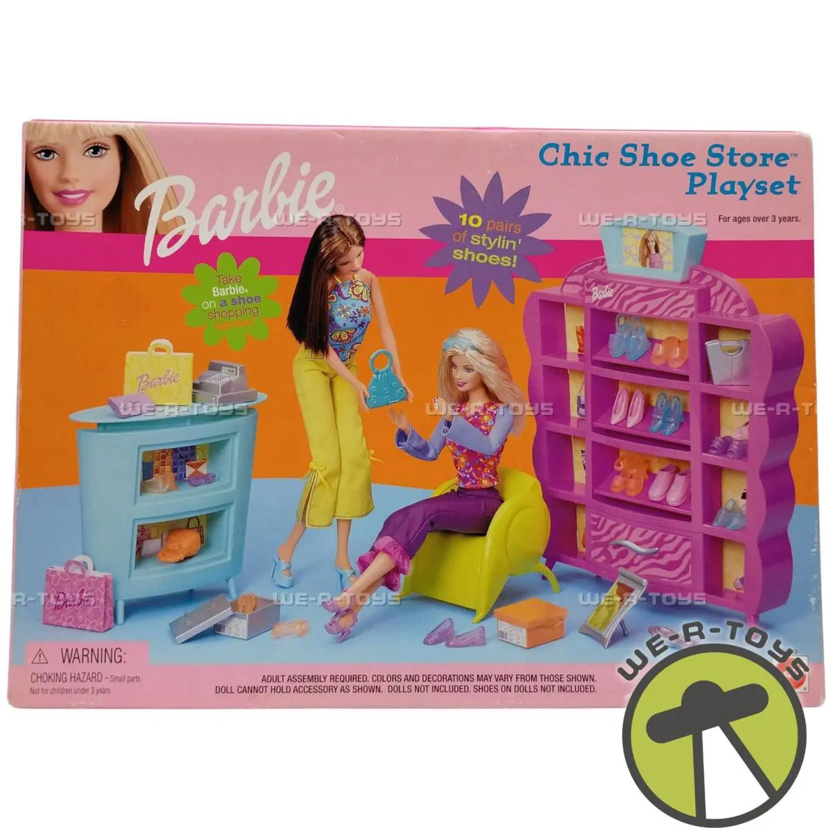 Barbie Chic Shoe Store Playset with 10 Pair of Shoes and 4 Purses 2001 Mattel