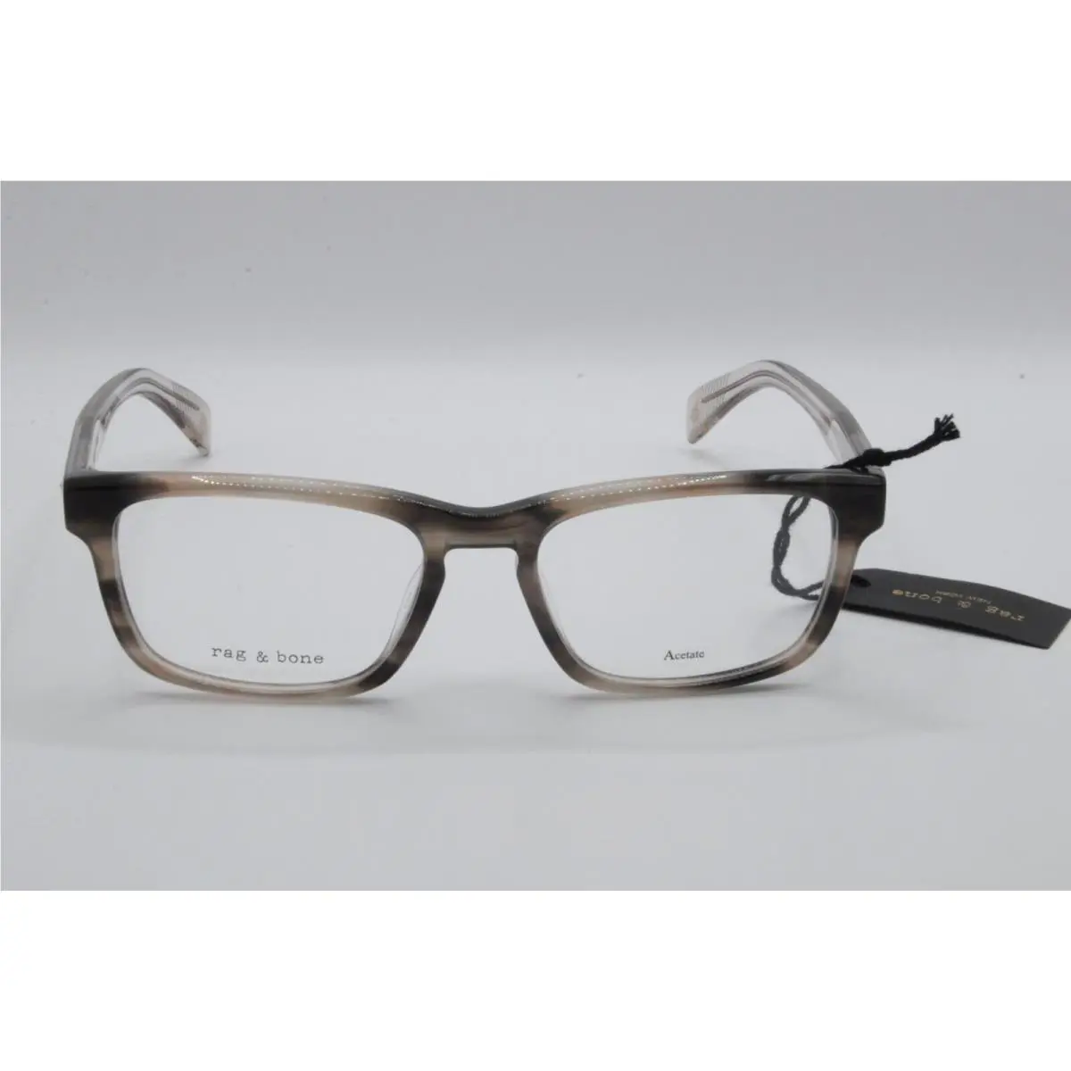 Rag Bone Rnb 7045 HR3 Rectangular Eyeglass Frames Beige Horn 54-18-145