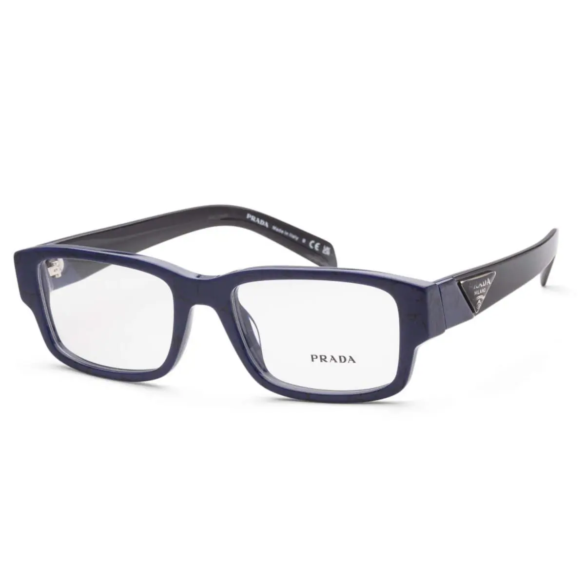 Prada Wide Reading Glasses Vpr 07Z 18D-1O1 55-19 140 Blue Black Frames Readers - Frame: Baltic Marble, Lens: Clear
