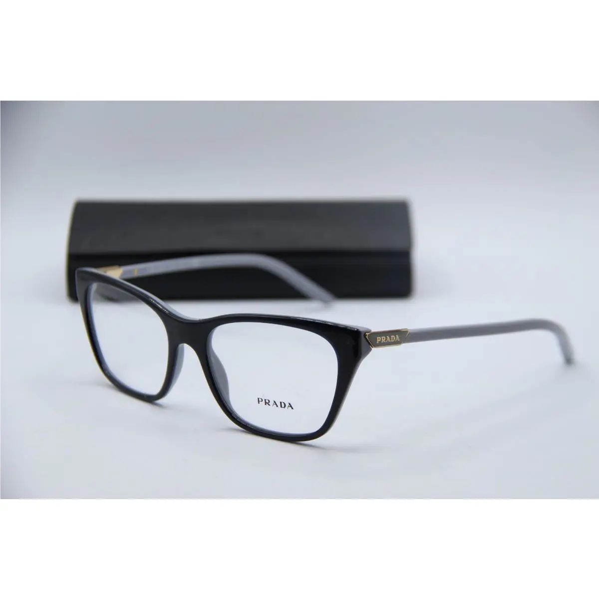 Prada Vpr 05Y 08Y-1O1 Black Grey Gold Eyeglasses W/case 53-17