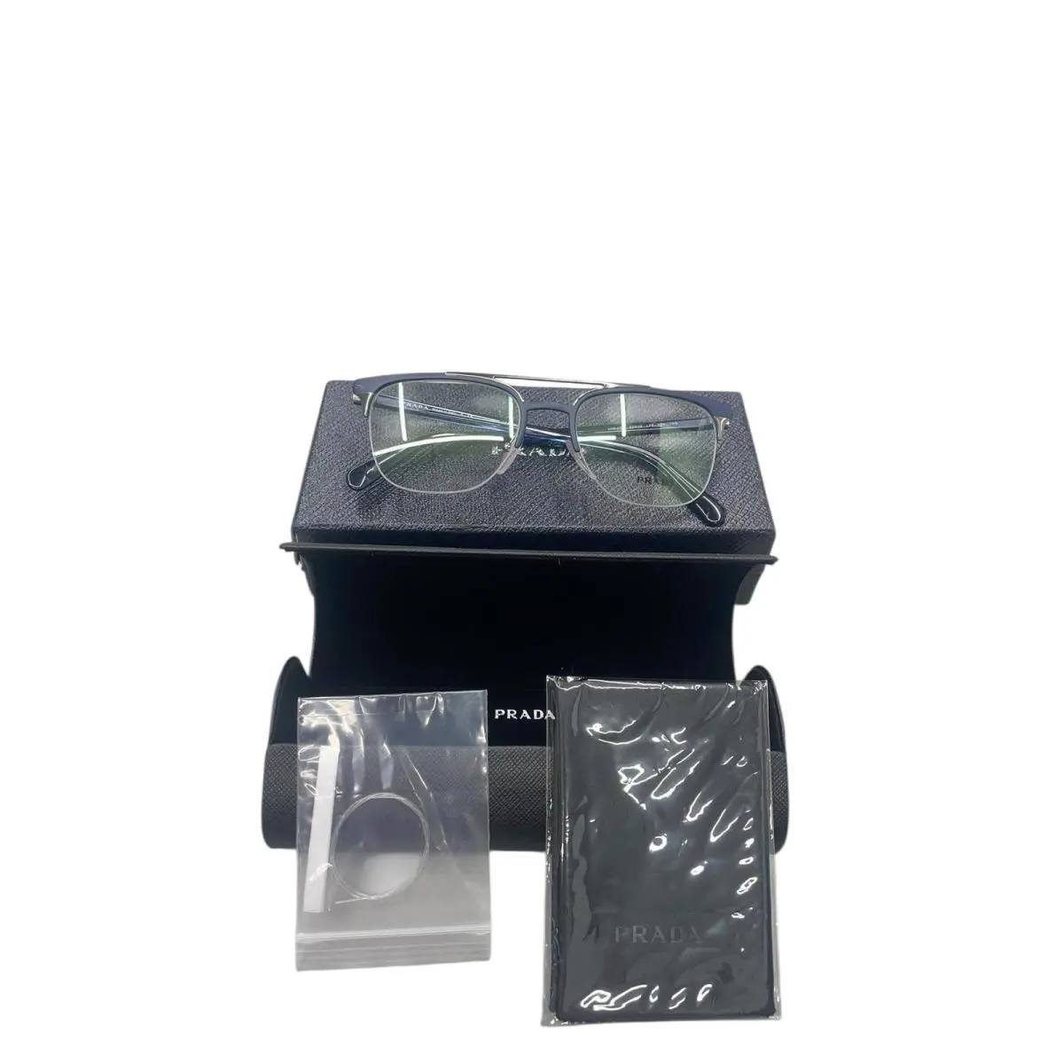 Prada VPR63U LFE1O1 Eyeglass Frame Conceptual Matte Blue/matte Gunmeta 52-19-145