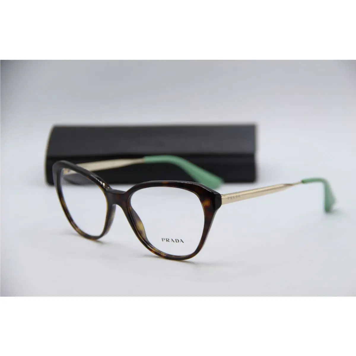 Prada Vpr 28S 2AU-1O1 Havana Gold Green Eyeglasses W/case 52-16