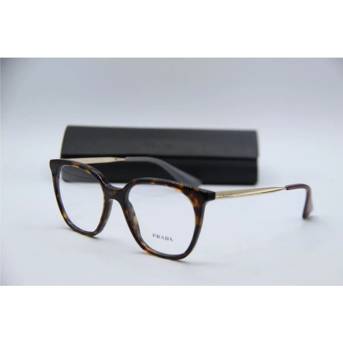 Prada Vpr 11T 2AU-1O1 Havana Gold Grey Eyeglasses W/case 51-17