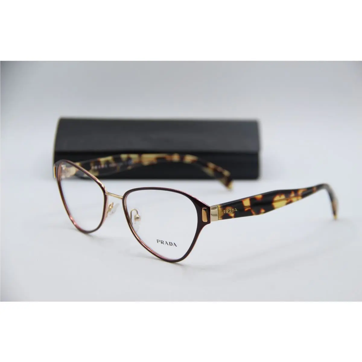 Prada Vpr 58U TY7-1O1 Burgundy Gold Havana Eyeglasses W/case 53-17