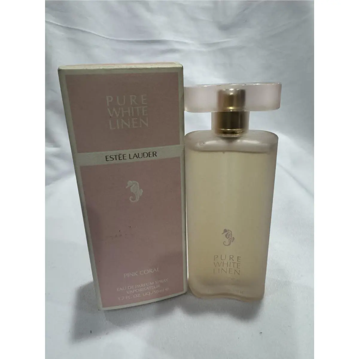 Estee Lauder Pure White Linen Pink Coral Edp 1.7oz Rare Vintage