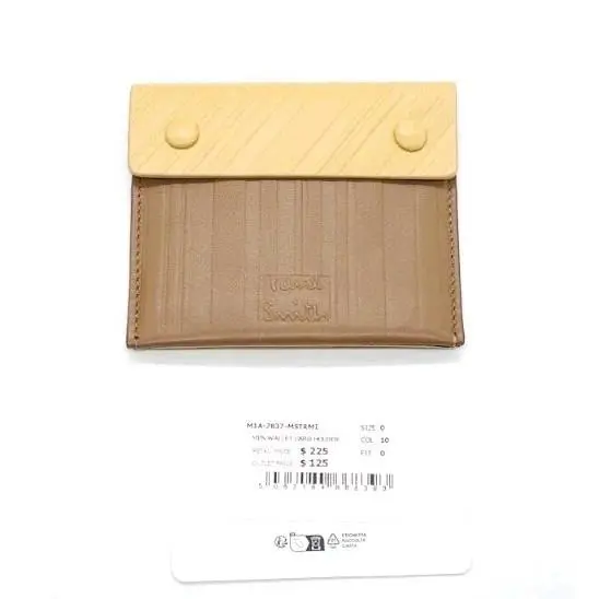 Paul Smith Coin Leather Wallet Card Coin Holder Wallet Purse Brown Bnwb GL025034