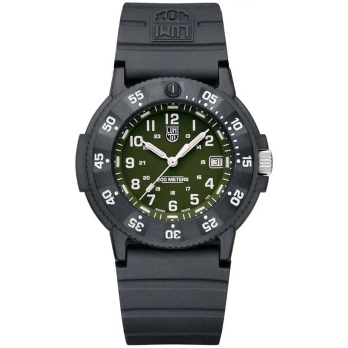 Luminox Men`s Watch Navy Seal Quartz Green Dial Black Rubber Strap XS.CZ13.EVO
