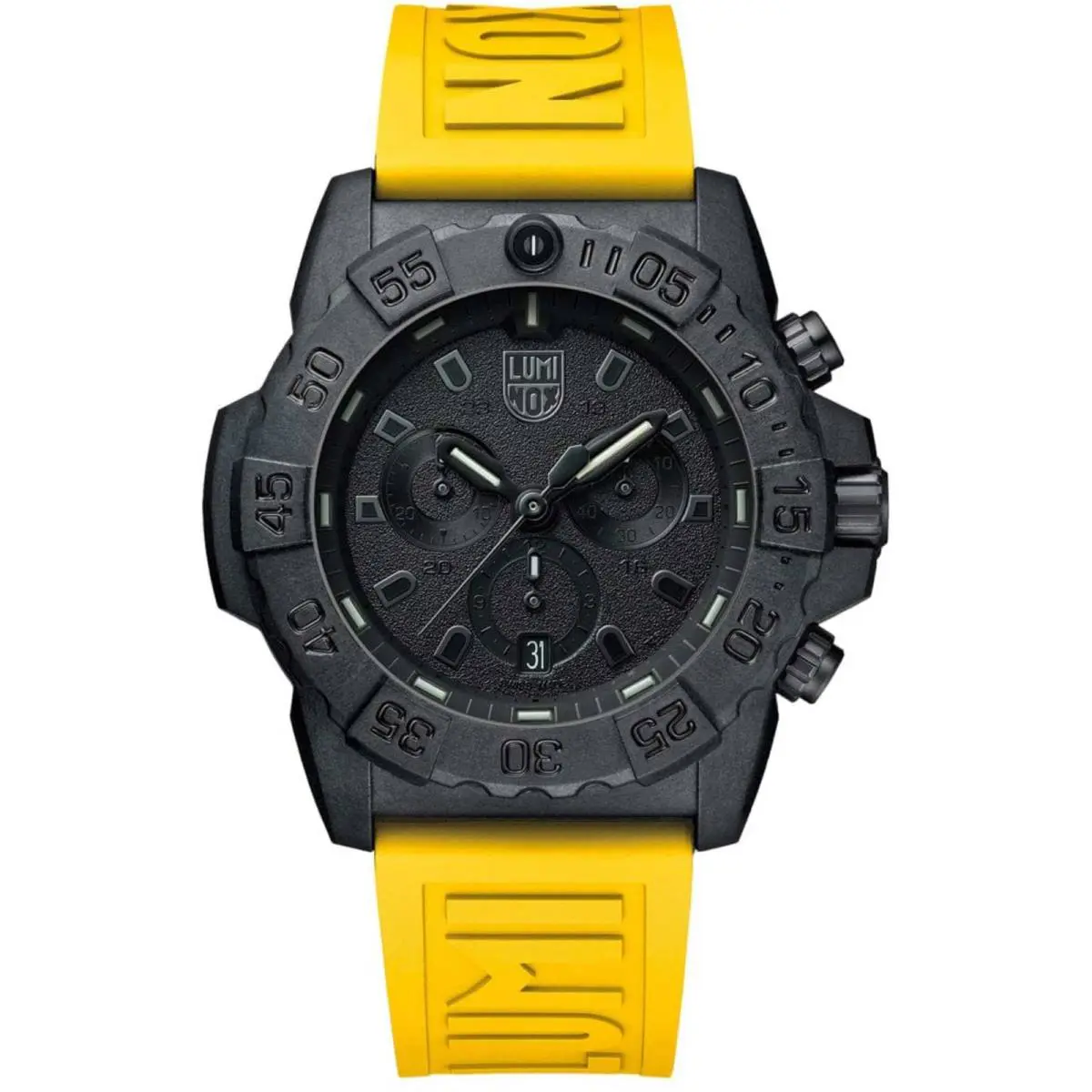 Luminox Men`s Watch Navy Seal Quartz Black Dial Yellow Rubber Strap XS.CE81.BO