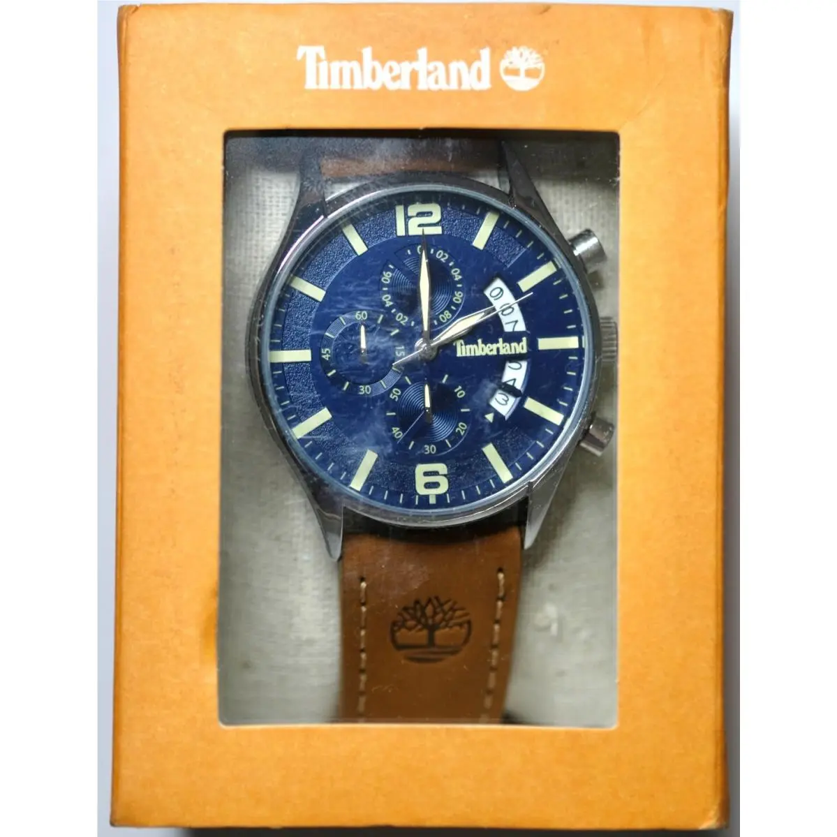 Timberland TDWGC9001202 Men’s Chronograph Watch Brn Leather 50M Rugged