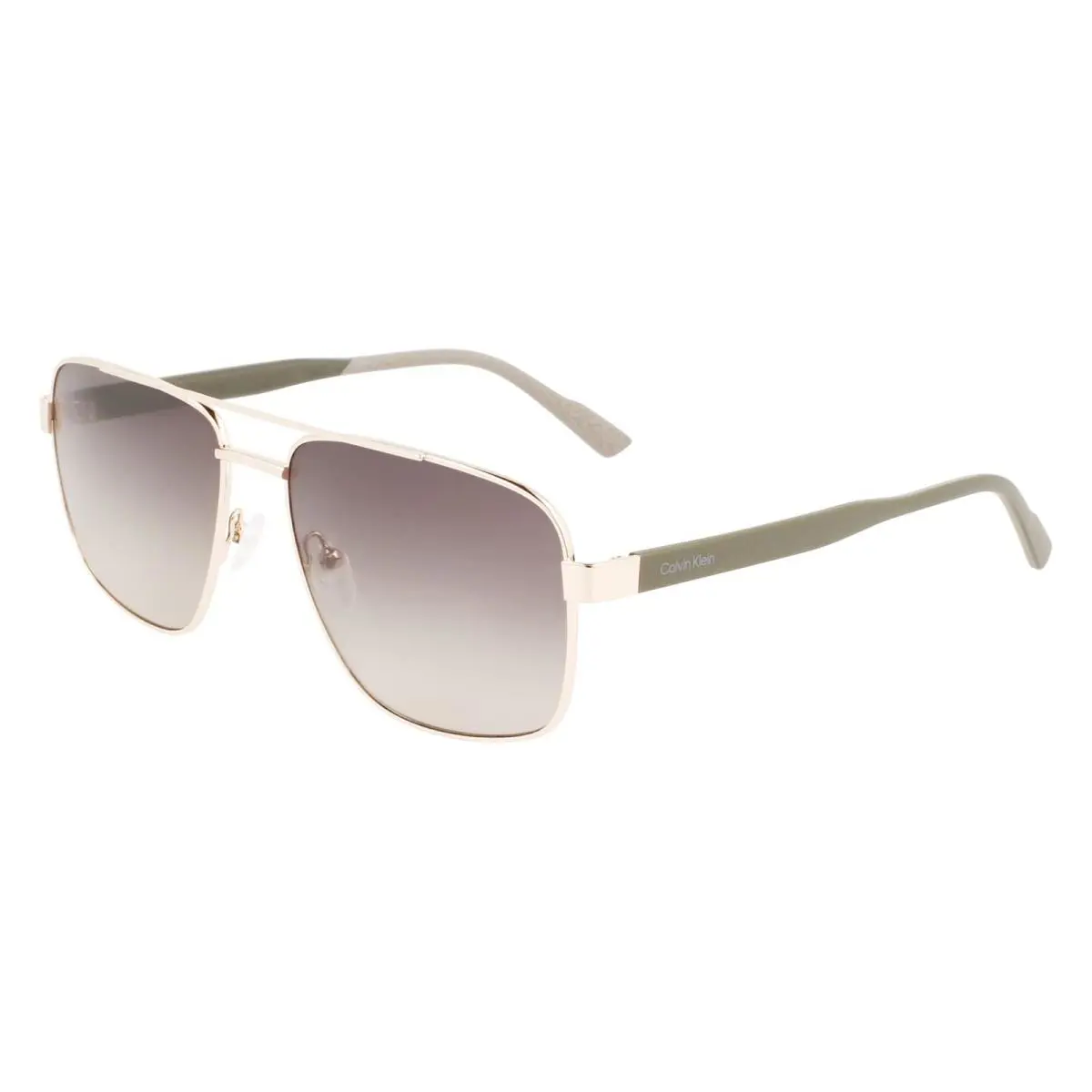 Calvin Klein CK-22114S 320 Olive Gold Sunglasses Gradient Khaki Lenses
