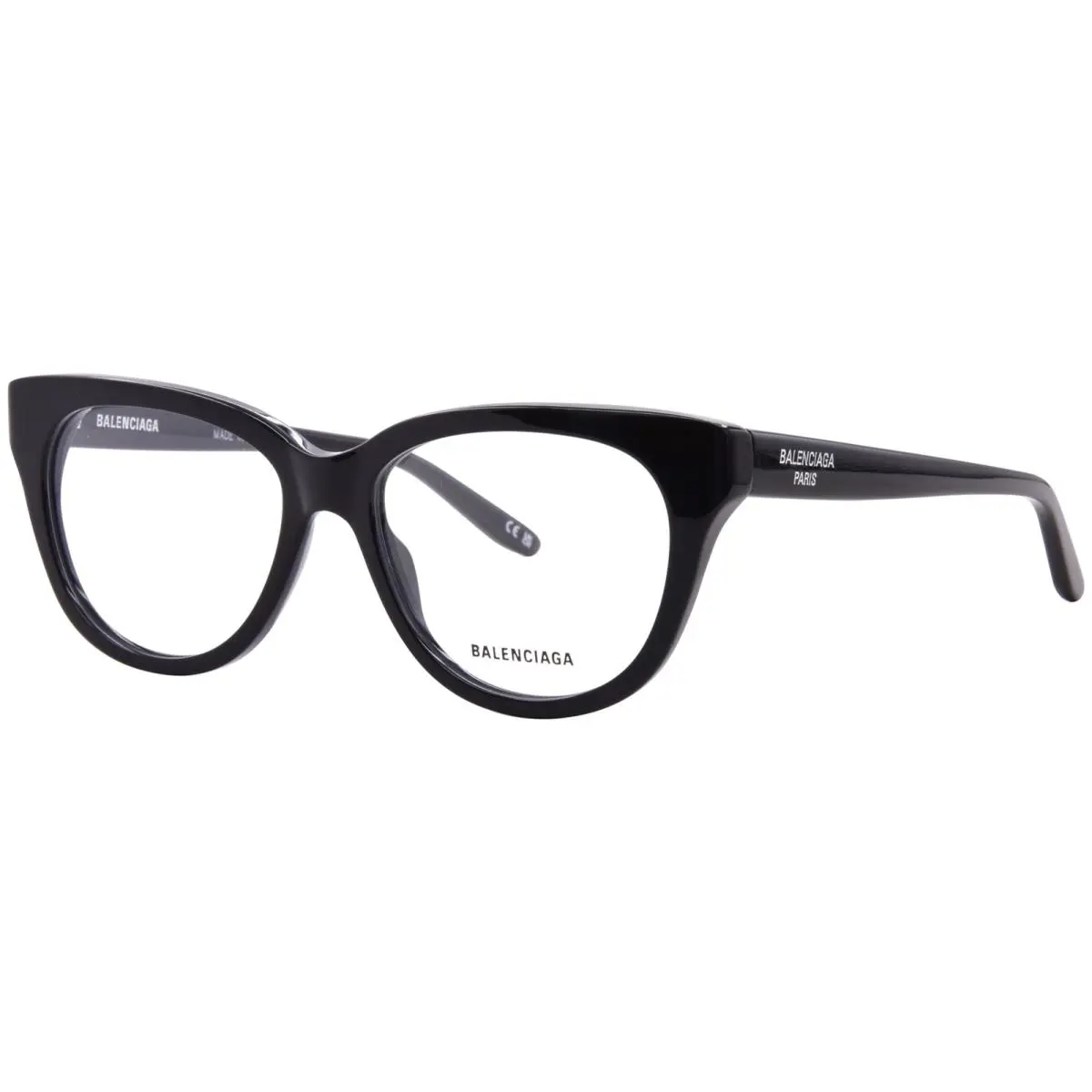 Balenciaga BB0441O 001 Eyeglasses Frame Women`s Black Full Rim Cat Eye 53mm - Frame: Black