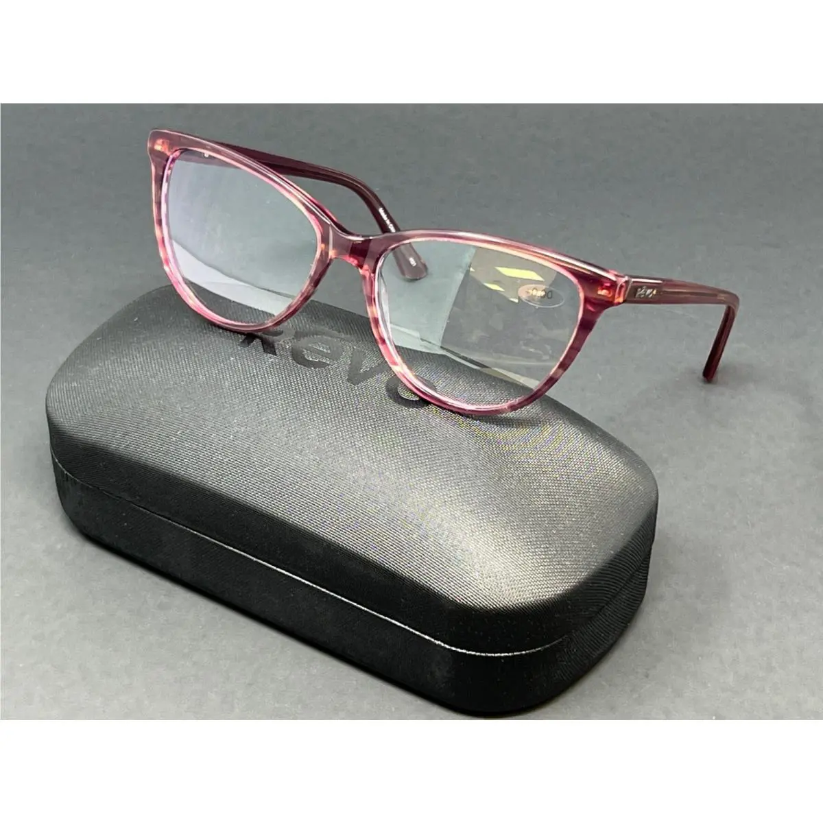 Revo Blue Mae RE9003-10 Women`s Eyeglasses Pink Horn 54mm Computer Reading Frame