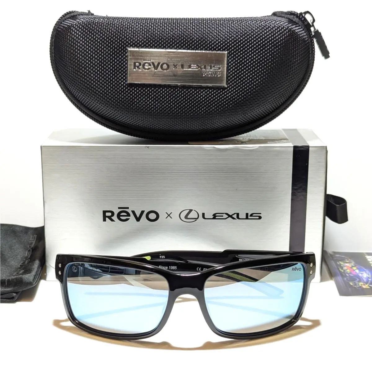 Revo X Lexus Podium Black Polarized Blue Water Lens Sunglasses RE1258 01 BL