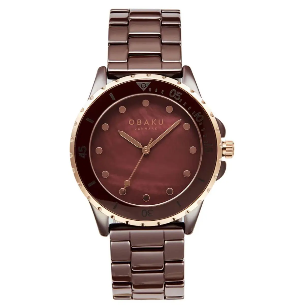 Obaku Women`s Urt Lille Rose Gold Dial Watch - V279LXXNCN