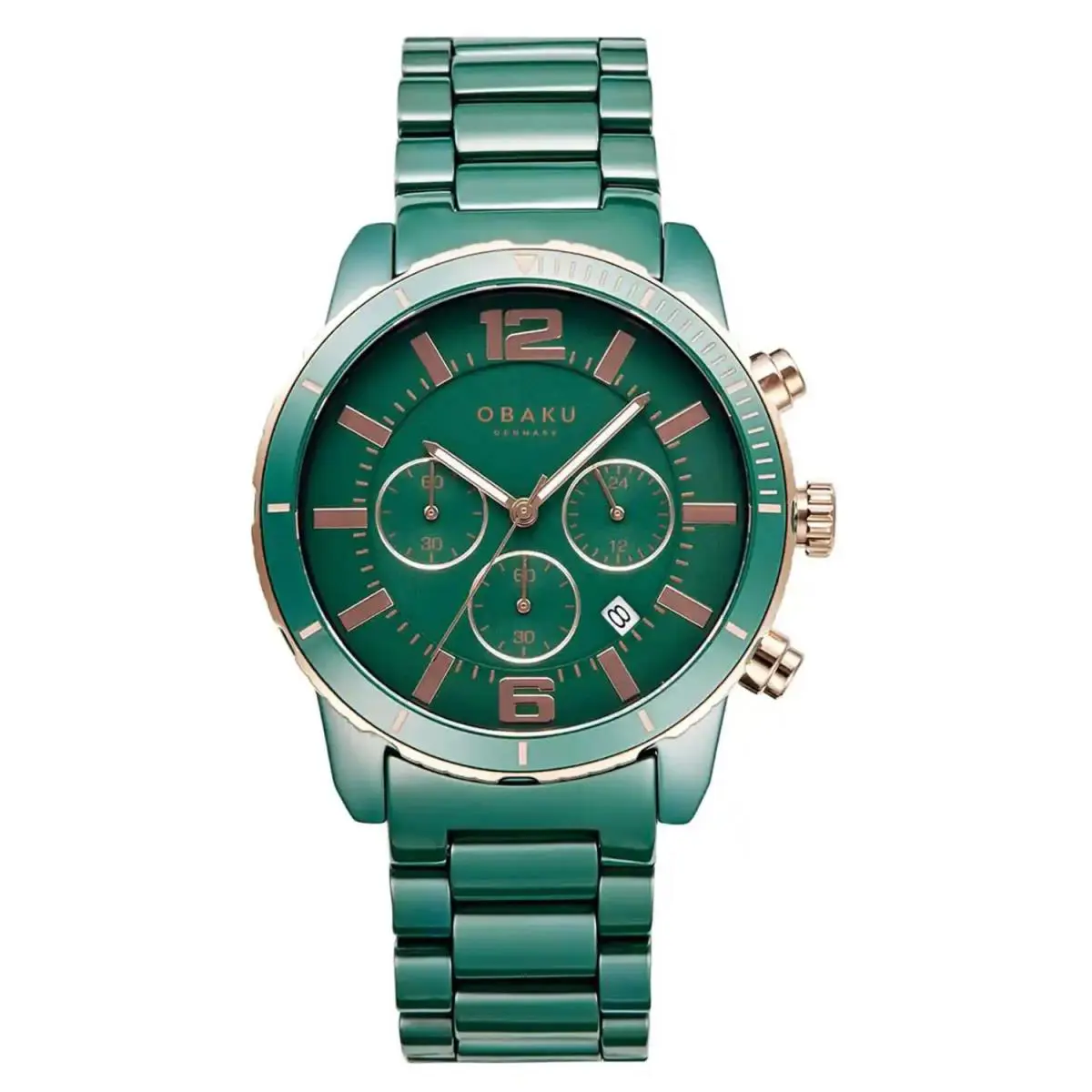 Men`s Falk Green Dial Watch - V278GCEECE by Obaku