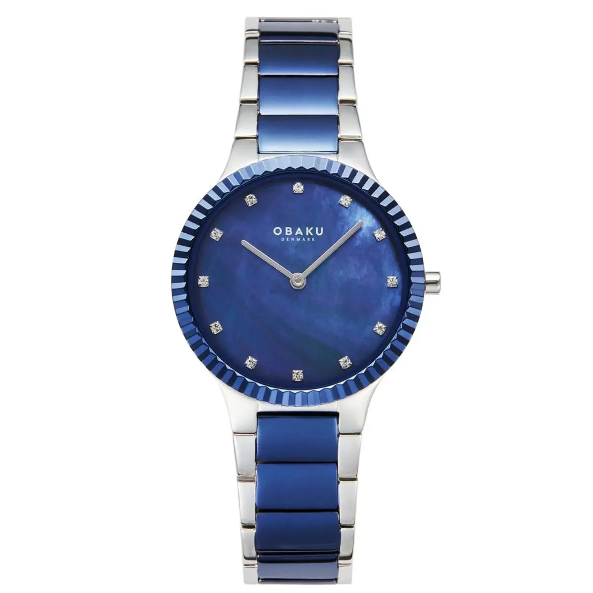 Women`s Linje Blue Dial Watch - V292LXHLSK by Obaku