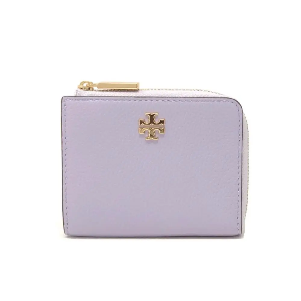 Tory Burch Women`s Carter Leather Zip Coin Case with Key Ring Pale Violet 61448