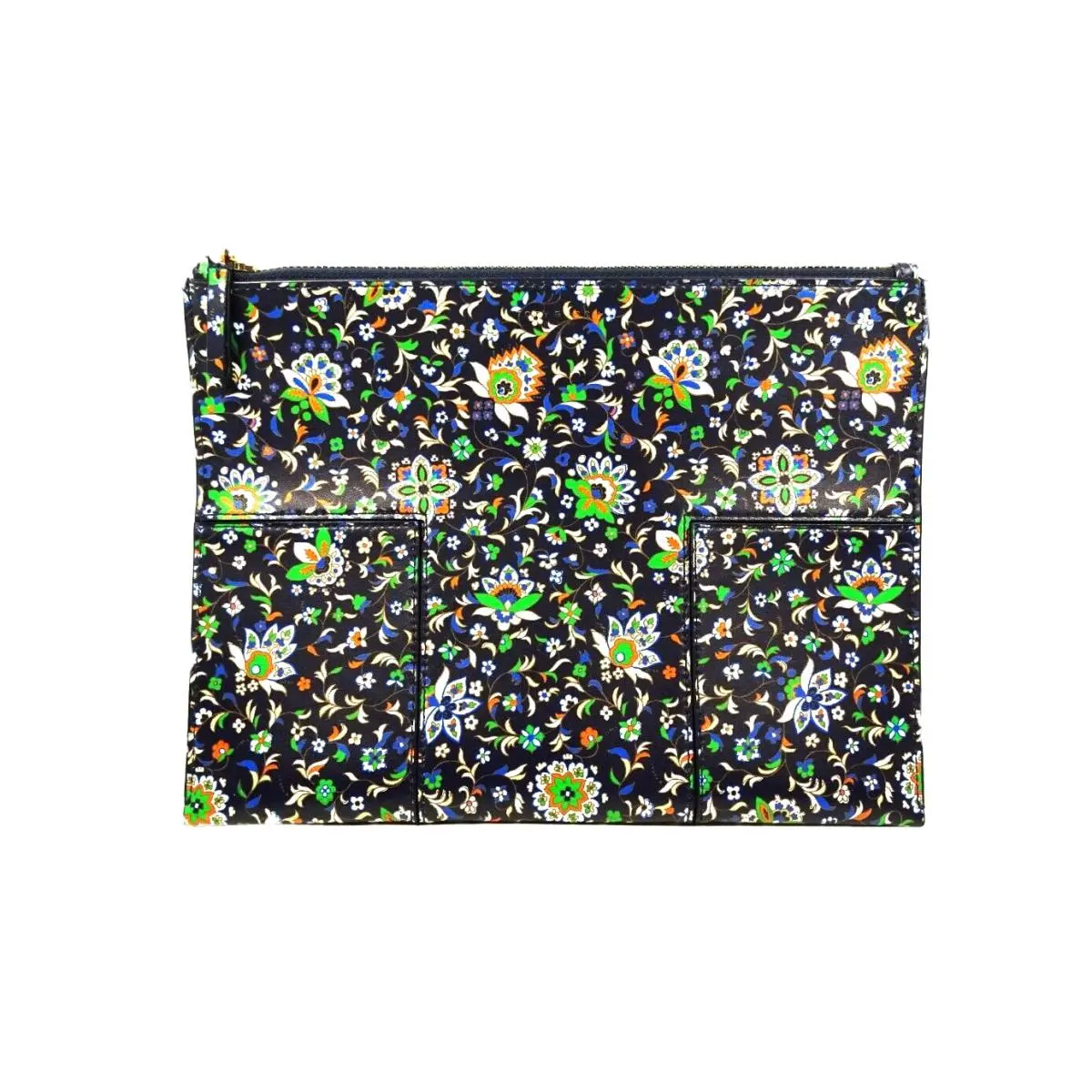Tory Burch Soleil Block T Travel Pouch in Navy Soleil