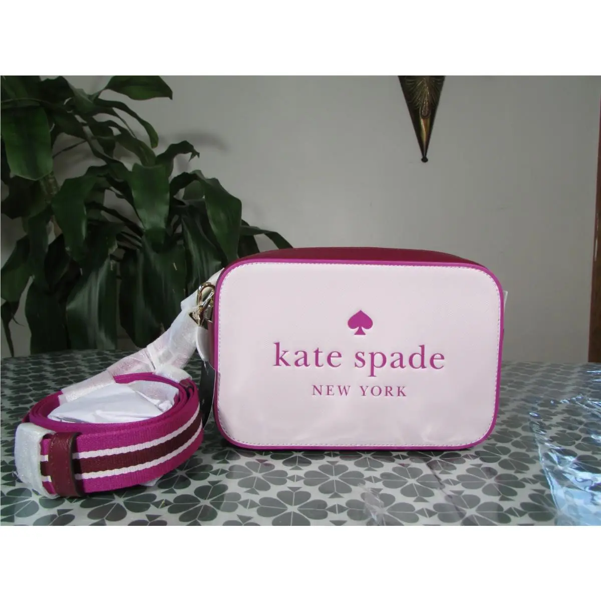 Saffiano Leather Oh Snap Colorblock Mini Camera Bag KH756 Lilac Moon by Kate Spade