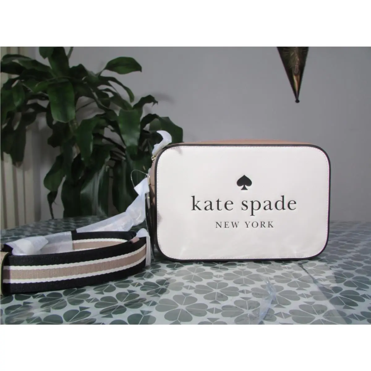 Saffiano Leather Oh Snap Colorblock Mini Camera Bag KH756 Toasted Hazelnut Multi by Kate Spade