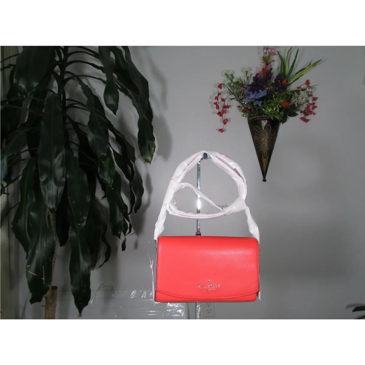 Saffiano Staci Small Flap Crossbody Bag Gacpacho Red by Kate Spade