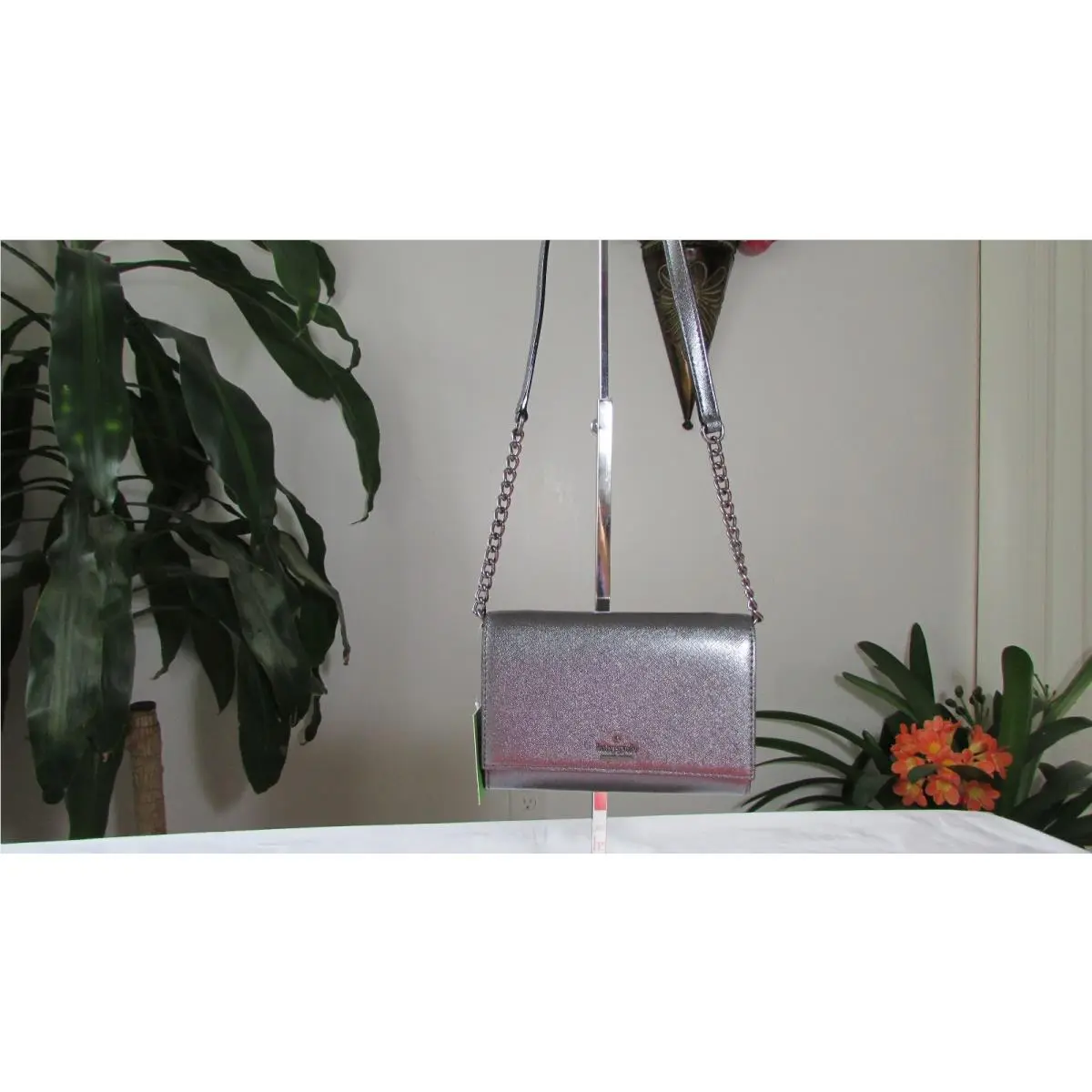 Leather Cami Cameron Street Metallic Crossbody Bag Black by Kate Spade